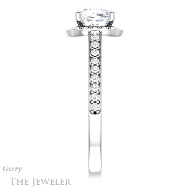 Cushion Cut Forever One Moissanite Engagement Ring #GTJ1154-cushion-fo-w