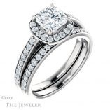Cushion Cut Forever One Moissanite Engagement Ring #GTJ1154-cushion-fo-w
