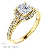 Cushion Cut Forever One Moissanite Engagement Ring #GTJ1154-cushion-fo-y