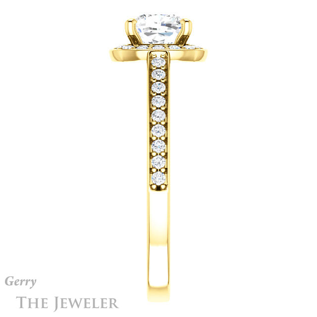Cushion Cut Forever One Moissanite Engagement Ring #GTJ1154-cushion-fo-y