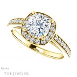 Cushion Cut Forever One Moissanite Engagement Ring #GTJ1154-cushion-fo-y