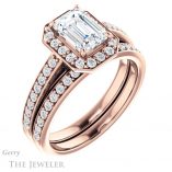 Emerald Cut Forever Brilliant Moissanite Engagement Ring #GTJ1154-emerald-fb-r