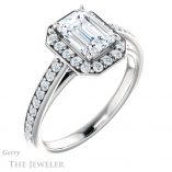 Emerald Cut Forever Brilliant Moissanite Engagement Ring #GTJ1154-emerald-fb-w