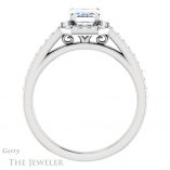 Emerald Cut Forever Brilliant Moissanite Engagement Ring #GTJ1154-emerald-fb-w