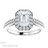 Emerald Cut Forever Brilliant Moissanite Engagement Ring #GTJ1154-emerald-fb-w