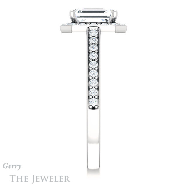 Emerald Cut Forever Brilliant Moissanite Engagement Ring #GTJ1154-emerald-fb-w