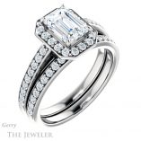 Emerald Cut Forever Brilliant Moissanite Engagement Ring #GTJ1154-emerald-fb-w