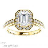 Emerald Cut Forever Brilliant Moissanite Engagement Ring #GTJ1154-emerald-fb-y