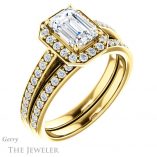 Emerald Cut Forever Brilliant Moissanite Engagement Ring #GTJ1154-emerald-fb-y