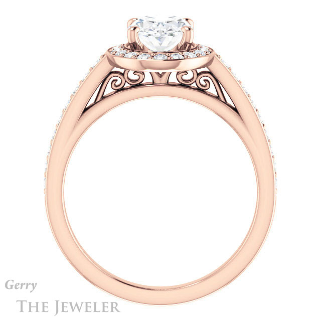 Oval Shaped Forever One Moissanite Engagement Ring #GTJ1154-oval-fo-r