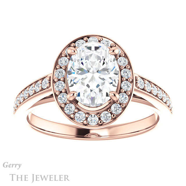 Oval Shaped Forever One Moissanite Engagement Ring #GTJ1154-oval-fo-r