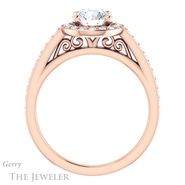 Round Cut Forever One Moissanite Engagement Ring #GTJ1154-round-fo-r