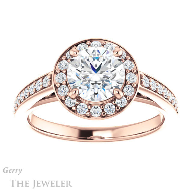 Round Cut Forever One Moissanite Engagement Ring #GTJ1154-round-fo-r