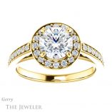 Round Cut Forever One Moissanite Engagement Ring #GTJ1154-round-fo-y 1 Round Cut Forever One Moissanite Engagement Ring #GTJ1154-round-fo-y