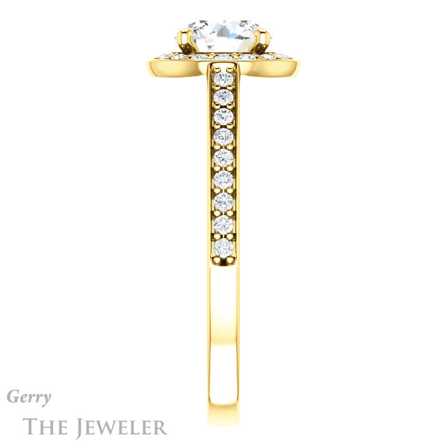 Round Cut Forever One Moissanite Engagement Ring #GTJ1154-round-fo-y 3 Round Cut Forever One Moissanite Engagement Ring #GTJ1154-round-fo-y