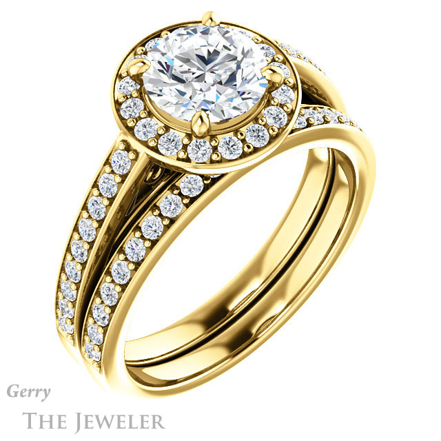 Round Cut Forever One Moissanite Engagement Ring #GTJ1154-round-fo-y 6 Round Cut Forever One Moissanite Engagement Ring #GTJ1154-round-fo-y