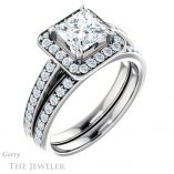 Princess Cut Forever One Moissanite Engagement Ring #GTJ1154-square-fo-w