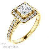 Princess Cut Forever One Moissanite Engagement Ring #GTJ1154-square-fo-y 4 Princess Cut Forever One Moissanite Engagement Ring #GTJ1154-square-fo-y