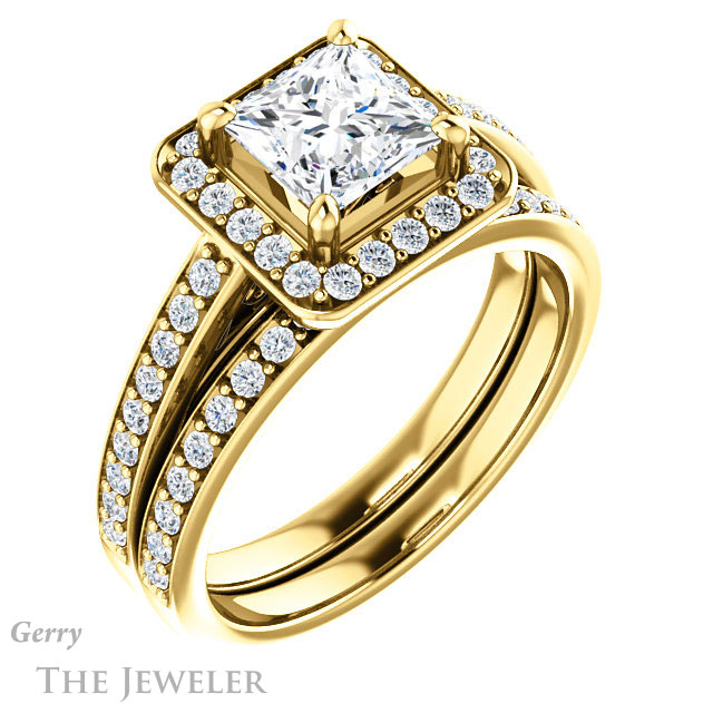 Princess Cut Forever One Moissanite Engagement Ring #GTJ1154-square-fo-y 6 Princess Cut Forever One Moissanite Engagement Ring #GTJ1154-square-fo-y