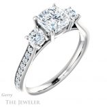 Cushion Cut Forever One Moissanite Engagement Ring #GTJ1155-cushion-fo-w 4 Cushion Cut Forever One Moissanite Engagement Ring #GTJ1155-cushion-fo-w