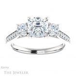 Cushion Cut Forever One Moissanite Engagement Ring #GTJ1155-cushion-fo-w 1 Cushion Cut Forever One Moissanite Engagement Ring #GTJ1155-cushion-fo-w