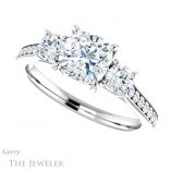 Cushion Cut Forever One Moissanite Engagement Ring #GTJ1155-cushion-fo-w 5 Cushion Cut Forever One Moissanite Engagement Ring #GTJ1155-cushion-fo-w