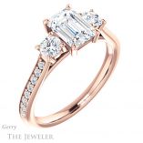 Emerald Cut Forever One Moissanite Engagement Ring #GTJ1155-emerald-fb-r 4 Emerald Cut Forever Brilliant Moissanite Engagement Ring #GTJ1155-emerald-fb-r