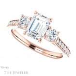 Emerald Cut Forever One Moissanite Engagement Ring #GTJ1155-emerald-fb-r 5 Emerald Cut Forever Brilliant Moissanite Engagement Ring #GTJ1155-emerald-fb-r