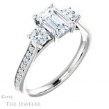 Emerald Cut Forever One Moissanite Engagement Ring #GTJ1155-emerald-fb-w 4 Emerald Cut Forever Brilliant Moissanite Engagement Ring #GTJ1155-emerald-fb-w