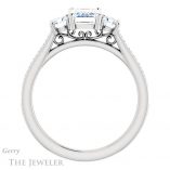 Emerald Cut Forever One Moissanite Engagement Ring #GTJ1155-emerald-fb-w 2 Emerald Cut Forever Brilliant Moissanite Engagement Ring #GTJ1155-emerald-fb-w