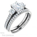 Emerald Cut Forever One Moissanite Engagement Ring #GTJ1155-emerald-fb-w 6 Emerald Cut Forever Brilliant Moissanite Engagement Ring #GTJ1155-emerald-fb-w