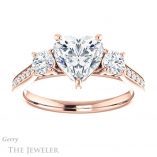 Heart Shaped Forever Brilliant Moissanite Engagement Ring #GTJ1155-heart-fb-r