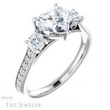 Heart Shaped Forever One Moissanite Engagement Ring #GTJ1155-heart-fb-w 4 Heart Shaped Forever Brilliant Moissanite Engagement Ring #GTJ1155-heart-fb-w