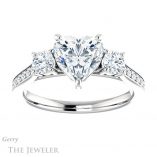 Heart Shaped Forever One Moissanite Engagement Ring #GTJ1155-heart-fb-w 1 Heart Shaped Forever Brilliant Moissanite Engagement Ring #GTJ1155-heart-fb-w