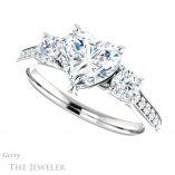 Heart Shaped Forever One Moissanite Engagement Ring #GTJ1155-heart-fb-w 5 Heart Shaped Forever Brilliant Moissanite Engagement Ring #GTJ1155-heart-fb-w