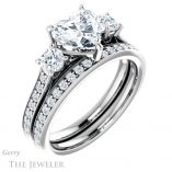 Heart Shaped Forever One Moissanite Engagement Ring #GTJ1155-heart-fb-w 6 Heart Shaped Forever Brilliant Moissanite Engagement Ring #GTJ1155-heart-fb-w