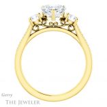 Heart Shaped Forever One Moissanite Engagement Ring #GTJ1155-heart-fb-y 2 Heart Shaped Forever Brilliant Moissanite Engagement Ring #GTJ1155-heart-fb-y