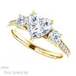 Heart Shaped Forever One Moissanite Engagement Ring #GTJ1155-heart-fb-y 5 Heart Shaped Forever Brilliant Moissanite Engagement Ring #GTJ1155-heart-fb-y