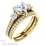 Heart Shaped Forever One Moissanite Engagement Ring #GTJ1155-heart-fb-y 6 Heart Shaped Forever Brilliant Moissanite Engagement Ring #GTJ1155-heart-fb-y