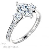 Marquise Cut Forever One Moissanite Engagement Ring #GTJ1155-marquise-fb-w 4 Marquise Cut Forever Brilliant Moissanite Engagement Ring #GTJ1155-marquise-fb-w