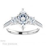 Marquise Cut Forever One Moissanite Engagement Ring #GTJ1155-marquise-fb-w 1 Marquise Cut Forever Brilliant Moissanite Engagement Ring #GTJ1155-marquise-fb-w