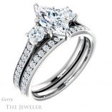 Marquise Cut Forever One Moissanite Engagement Ring #GTJ1155-marquise-fb-w 6 Marquise Cut Forever Brilliant Moissanite Engagement Ring #GTJ1155-marquise-fb-w