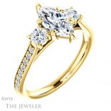 Marquise Cut Forever One Moissanite Engagement Ring #GTJ1155-marquise-fb-y 4 Marquise Cut Forever Brilliant Moissanite Engagement Ring #GTJ1155-marquise-fb-y