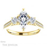 Marquise Cut Forever One Moissanite Engagement Ring #GTJ1155-marquise-fb-y 1 Marquise Cut Forever Brilliant Moissanite Engagement Ring #GTJ1155-marquise-fb-y