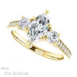 Marquise Cut Forever One Moissanite Engagement Ring #GTJ1155-marquise-fb-y 5 Marquise Cut Forever Brilliant Moissanite Engagement Ring #GTJ1155-marquise-fb-y
