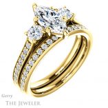 Marquise Cut Forever One Moissanite Engagement Ring #GTJ1155-marquise-fb-y 6 Marquise Cut Forever Brilliant Moissanite Engagement Ring #GTJ1155-marquise-fb-y