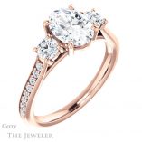 Oval Shaped Forever One Moissanite Engagement Ring #GTJ1155-oval-fo-r