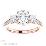 Oval Shaped Forever One Moissanite Engagement Ring #GTJ1155-oval-fo-r