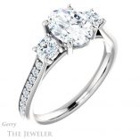 Oval Shaped Forever One Moissanite Engagement Ring #GTJ1155-oval-fo-w 4 Oval Shaped Forever One Moissanite Engagement Ring #GTJ1155-oval-fo-w