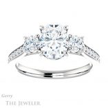 Oval Shaped Forever One Moissanite Engagement Ring #GTJ1155-oval-fo-w 1 Oval Shaped Forever One Moissanite Engagement Ring #GTJ1155-oval-fo-w